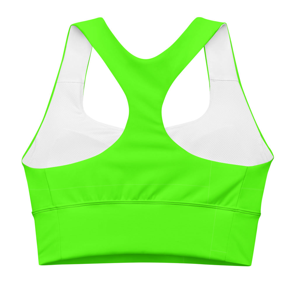Neon Green Longline sports bra