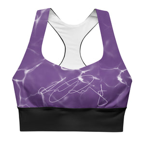 Purple Marble Longline sports bra