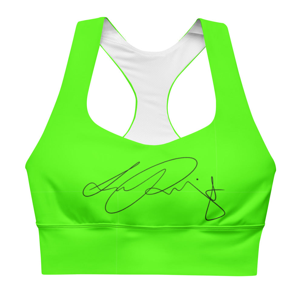 Neon Green Longline sports bra