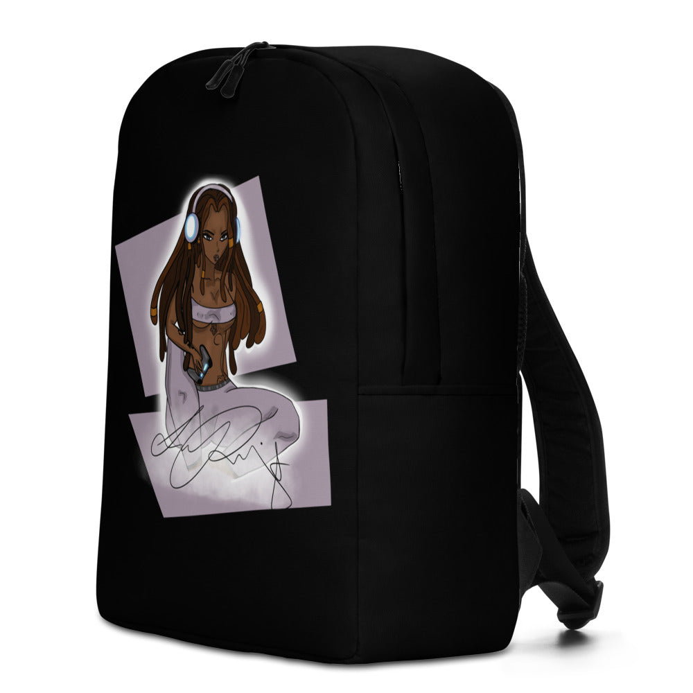 Gamer Girl Black Minimalist Backpack