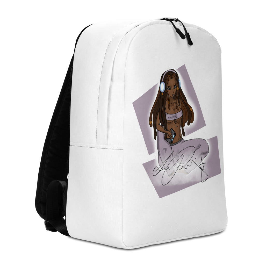 Gamer Girl White Minimalist Backpack